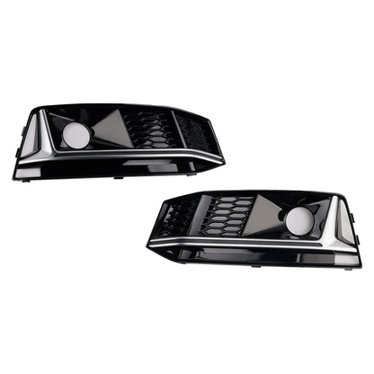 Griglia fendinebbia paraurti anteriore cromata nera (2 pezzi) per Audi A4 B9 S4 2016-2019 (2 pezzi)