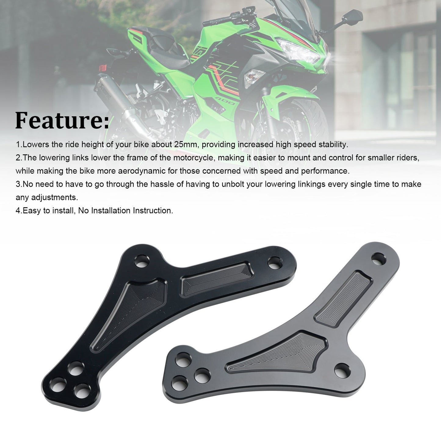 Collegamenti sospensione inferiori regolabili per kawasaki ZX-25R 2023-2024
