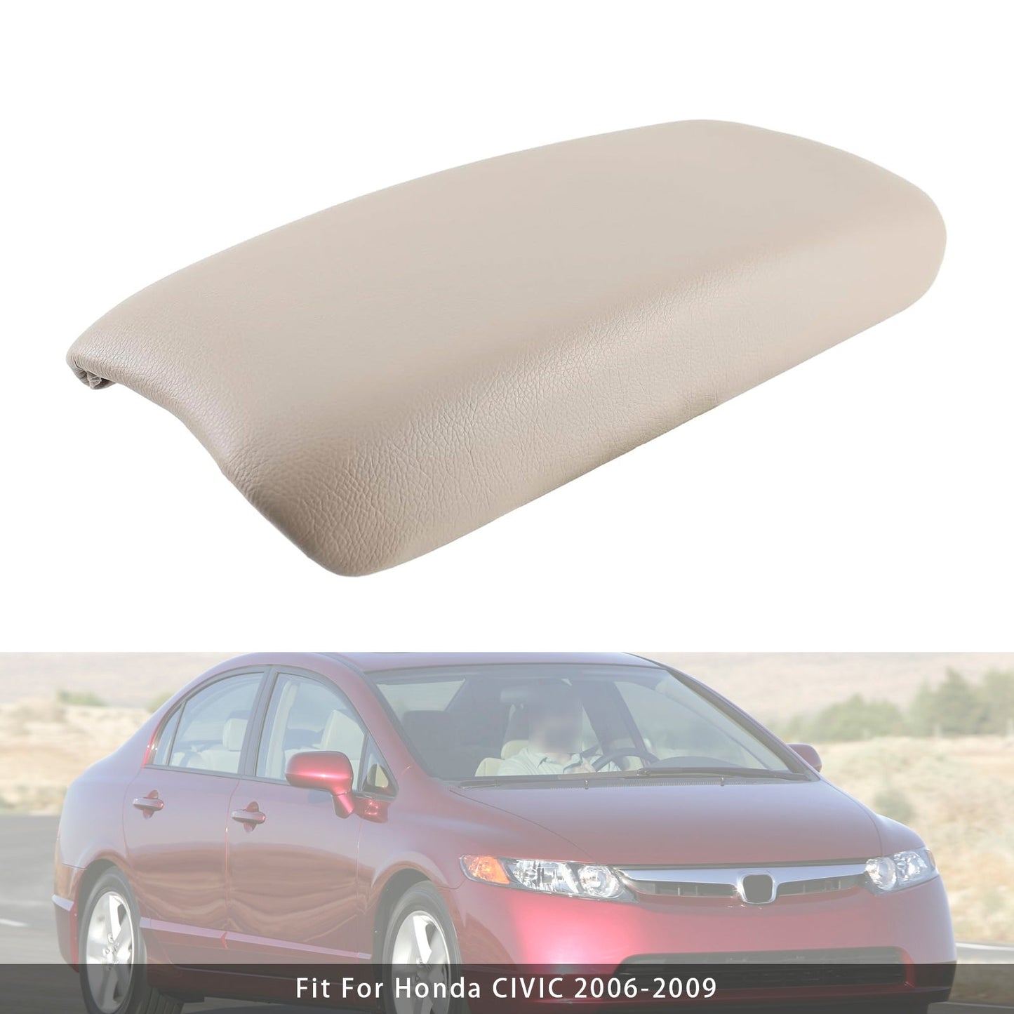 Coperchio della console centrale del bracciolo in pelle beige per Honda CIVIC 2006-2009