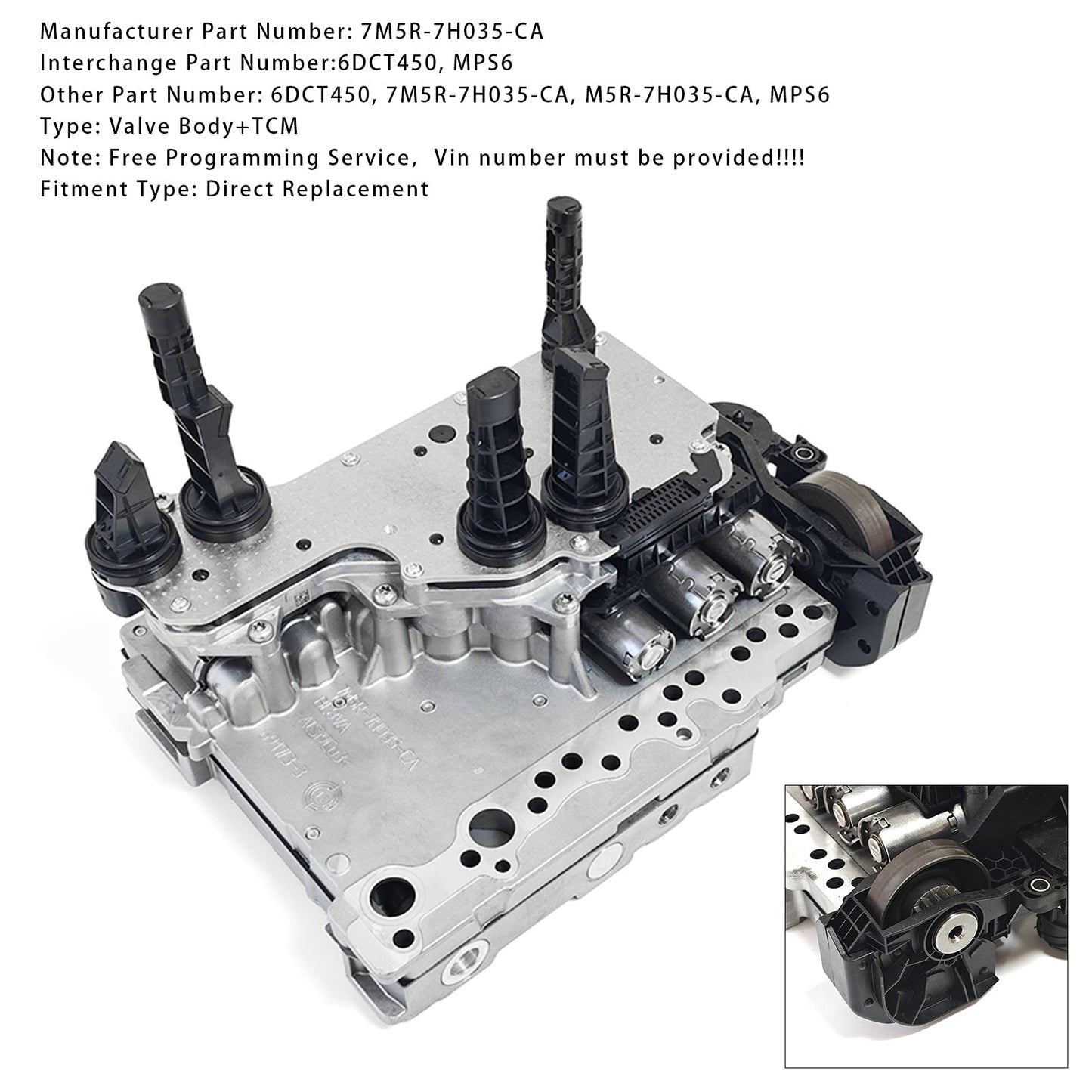 LAND ROVER V50 2.0L 6DCT450 MPS6 7M5R-7H035-CA Trasmissione Corpo valvola meccatronico+TCM 2008-2011
