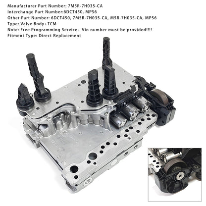 LAND ROVER V50 2.0L 6DCT450 MPS6 7M5R-7H035-CA Trasmissione Corpo valvola meccatronico+TCM 2008-2011