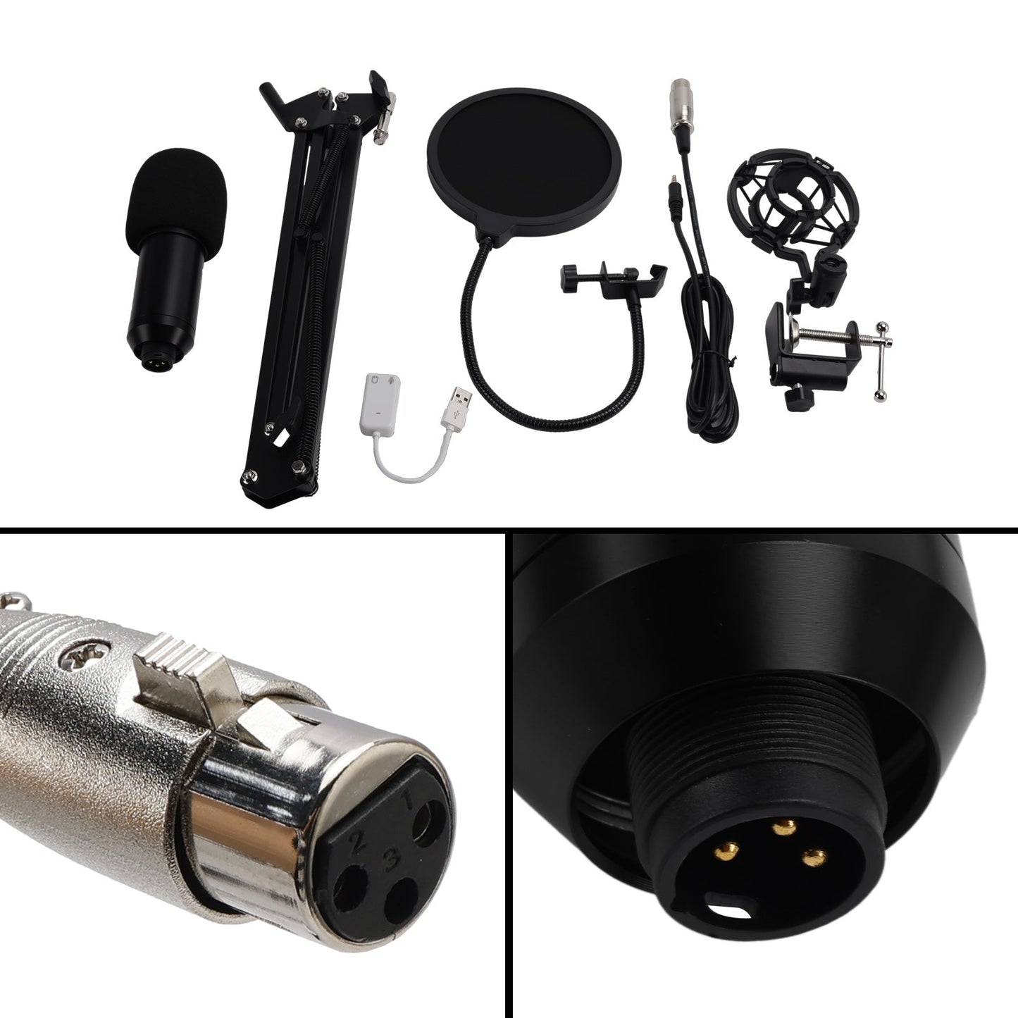 Microfono a condensatore USB BM800 per PC, kit microfono da studio, canto e streaming.