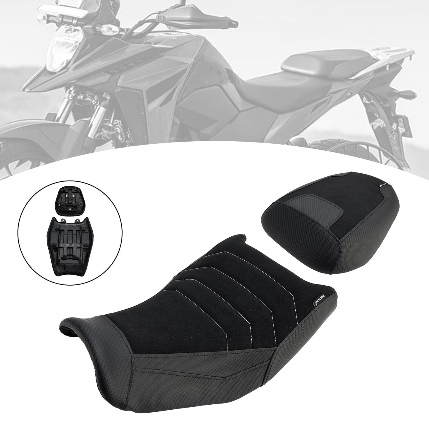 2024-2025 Per Suzuki V-Strom250Sx Parte anteriore inferiore con sedile posteriore conducente passeggero nero