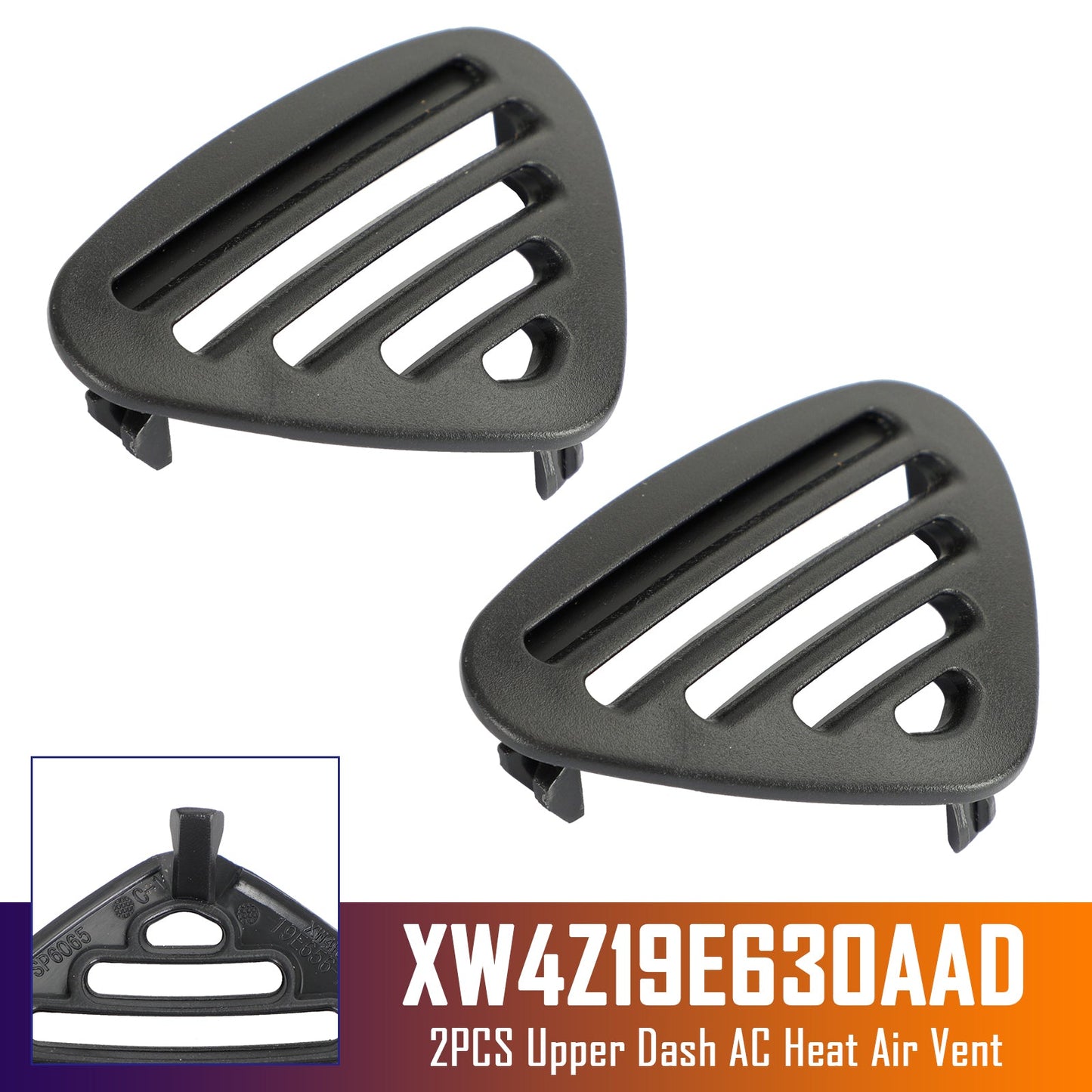 2 bocchette di ventilazione superiori per climatizzatore/riscaldamento, nere, per Ford Thunderbird 2002 XW4Z19E630AAD