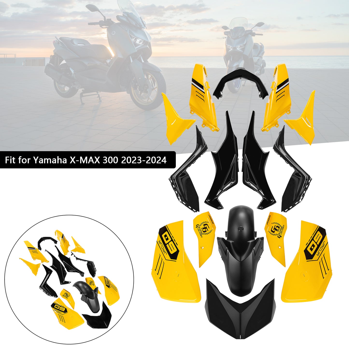 Kit carena carrozzeria iniezione ABS per Yamaha X-MAX 300 XMAX 2023-2024