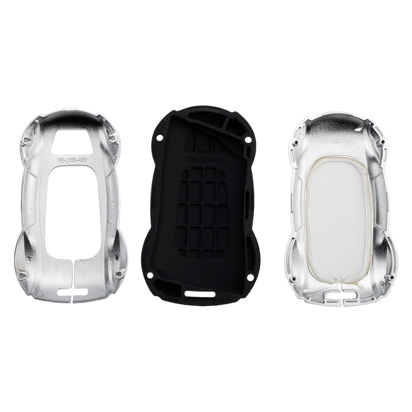 Custodia in lega di pelle e zinco per chiave auto argentata per Lexus ES260h/RX350h/LS500h