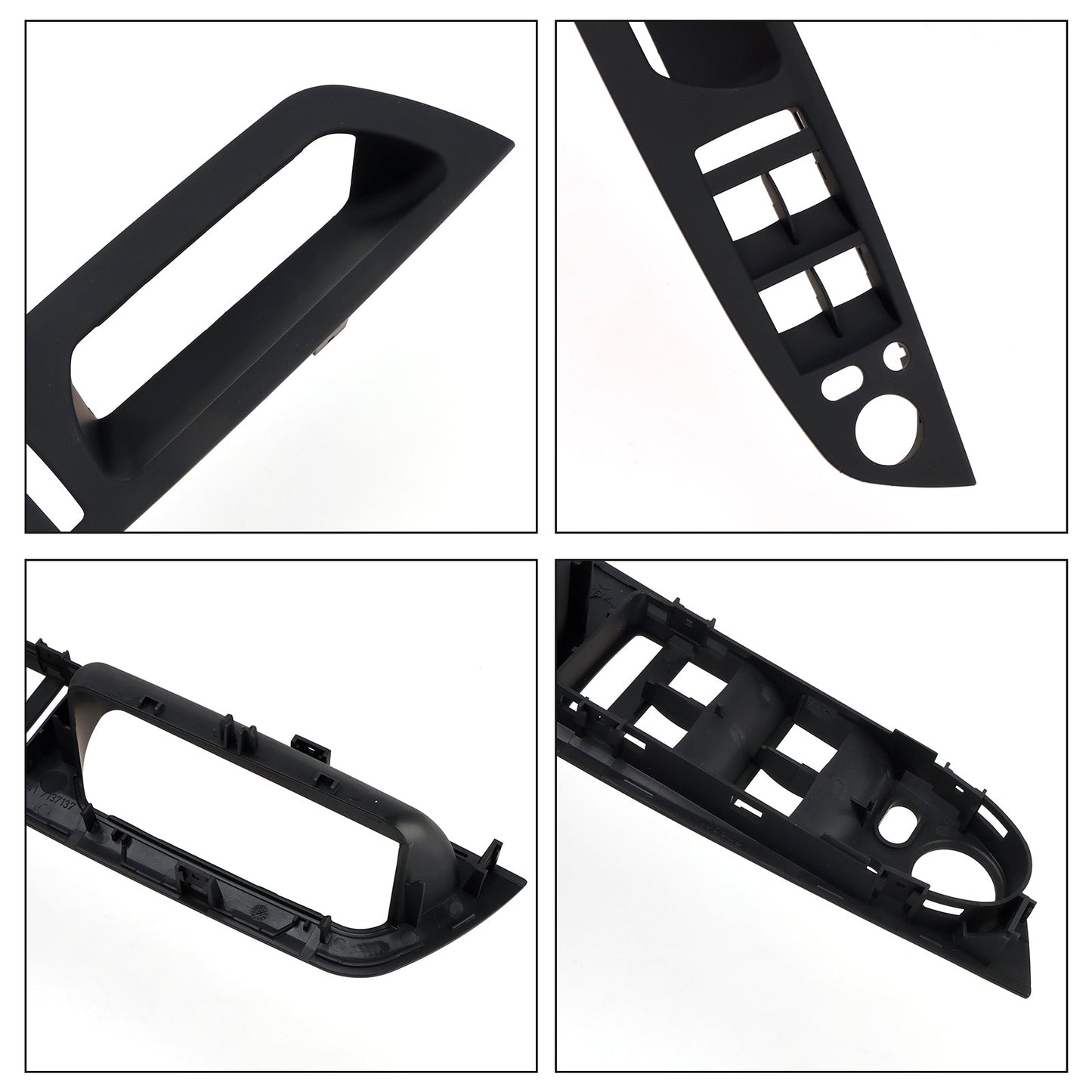 4 pezzi di rivestimento per maniglia interna della portiera nera per BMW E70 X5 E71 X6 07-14
