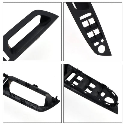4 pezzi di rivestimento per maniglia interna della portiera nera per BMW E70 X5 E71 X6 07-14