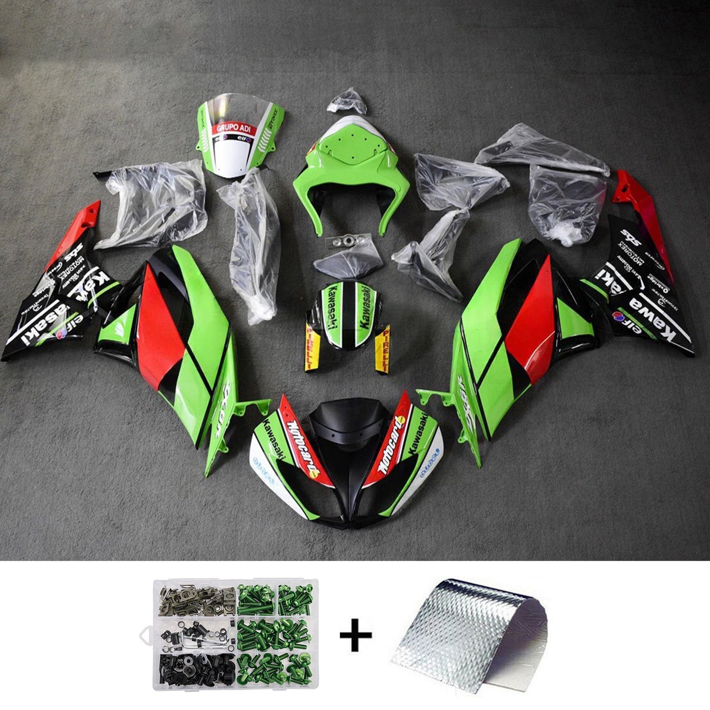 Kit carenatura iniezione in plastica ABS adatto per Kawasaki ZX6R 636 2009-2012