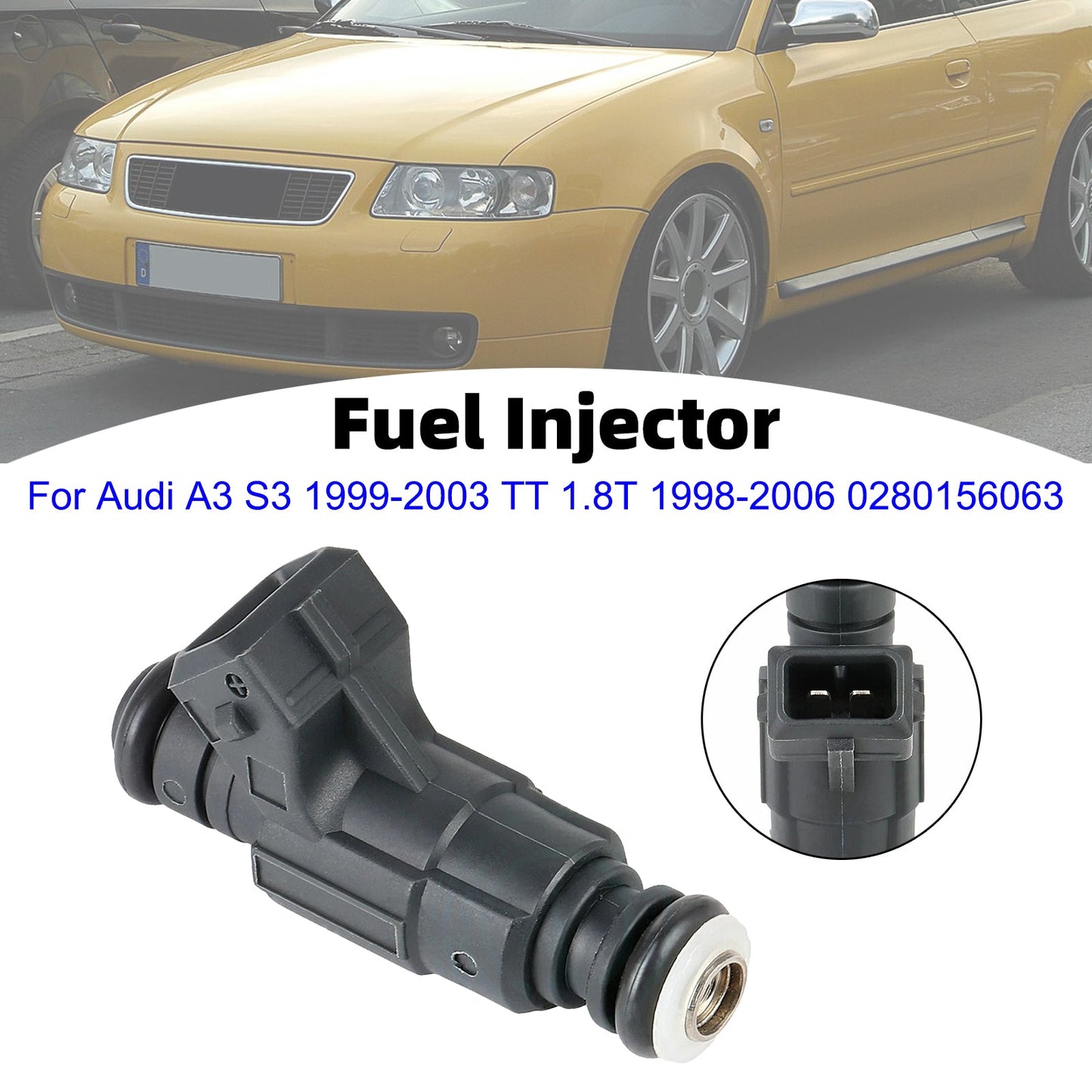 1 iniettore di carburante per Audi A3 S3 1999-2003 TT 1.8T 1998-2006 0280156063