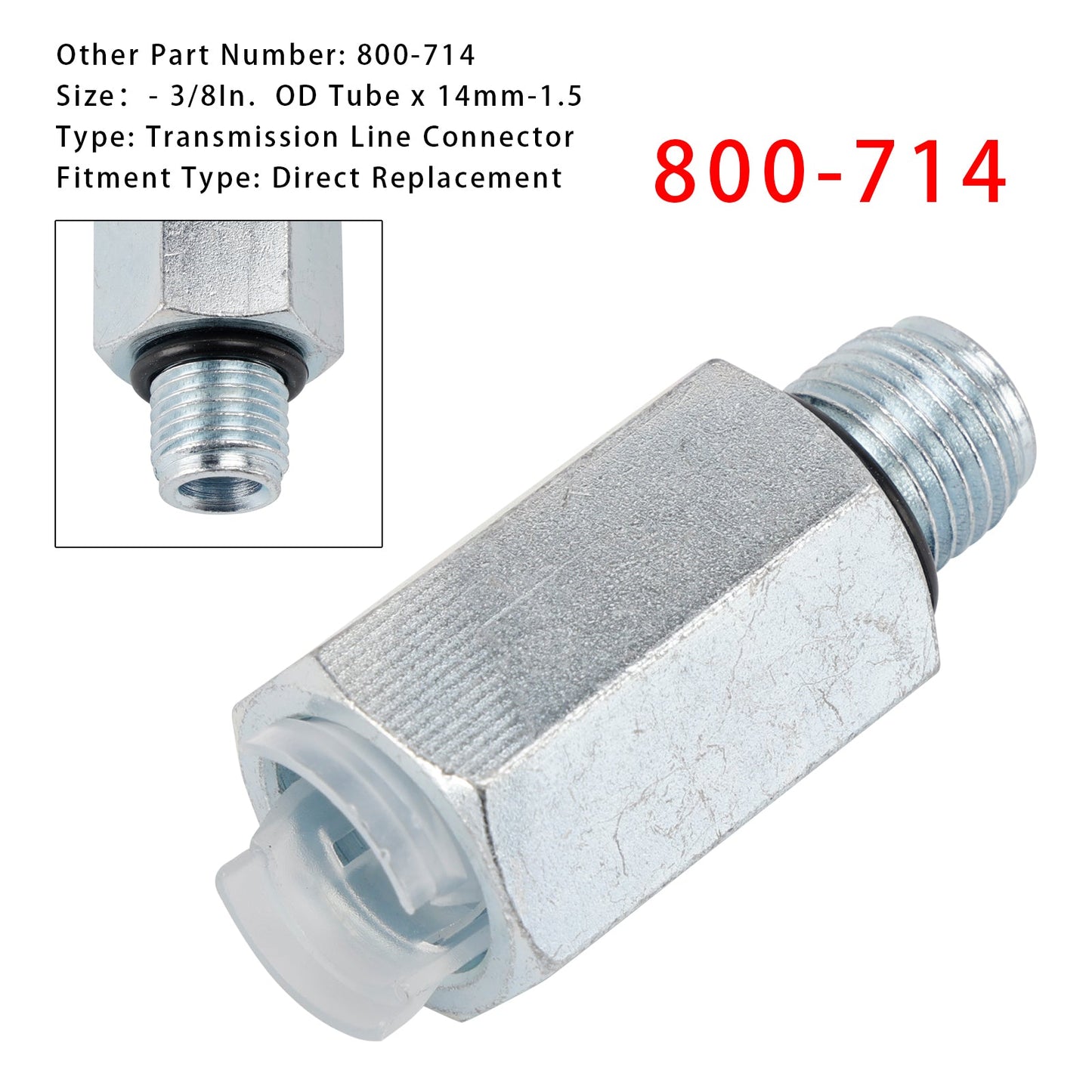800-714 Connettore per linea di trasmissione - Tubo OD 3/8"" x 14 mm-1,5 1 pezzo