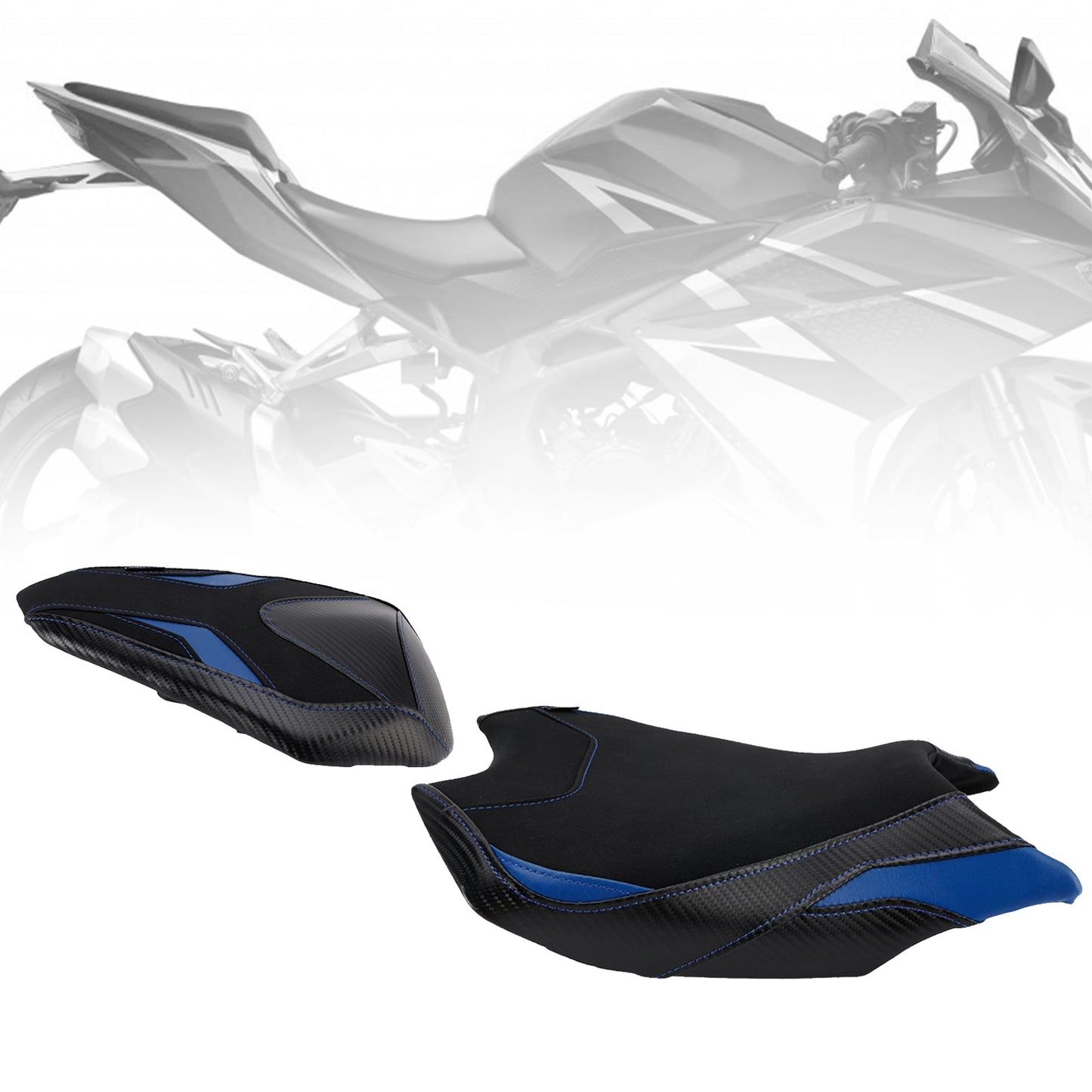 Kit cuscini passeggero Raider anteriori e posteriori blu per Honda CBR250RR 2017-2024 2023