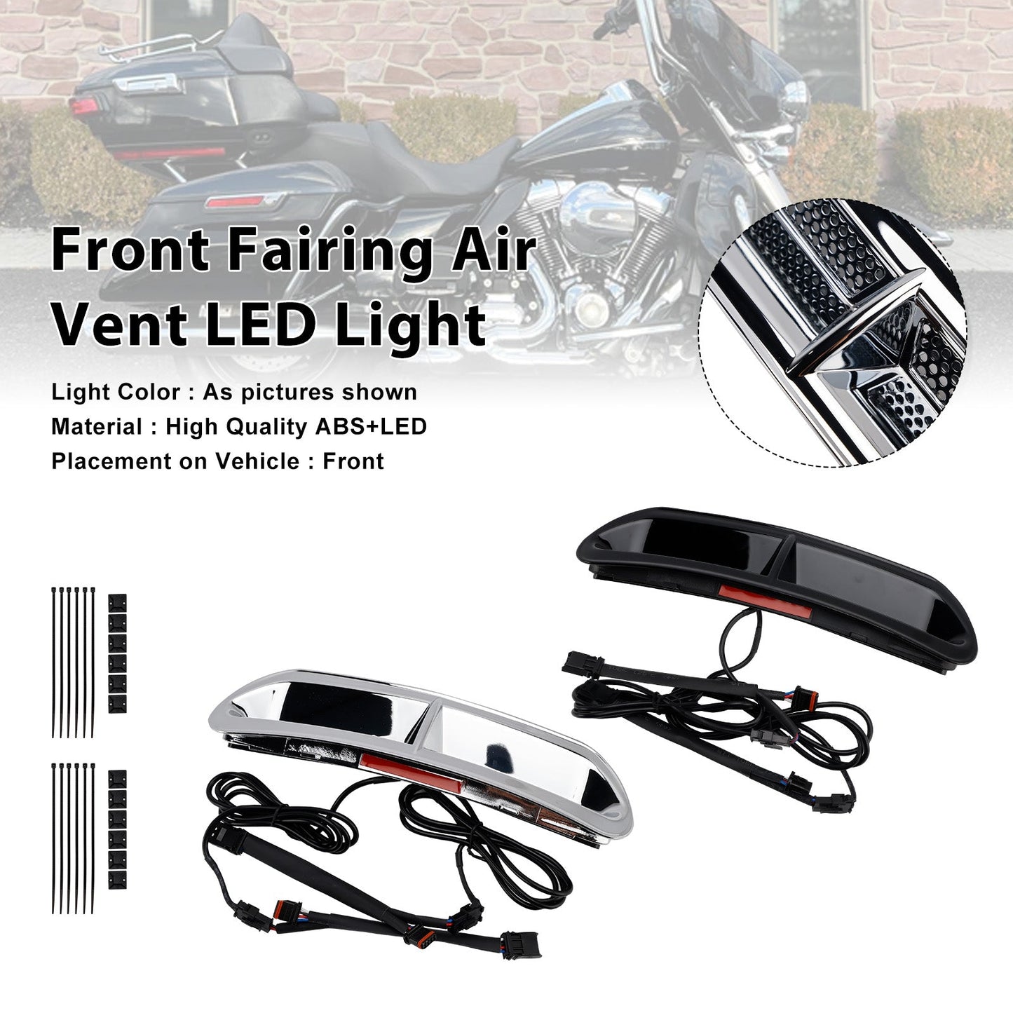 Luce LED per presa d'aria anteriore per Touring Street Glide 2014-2024