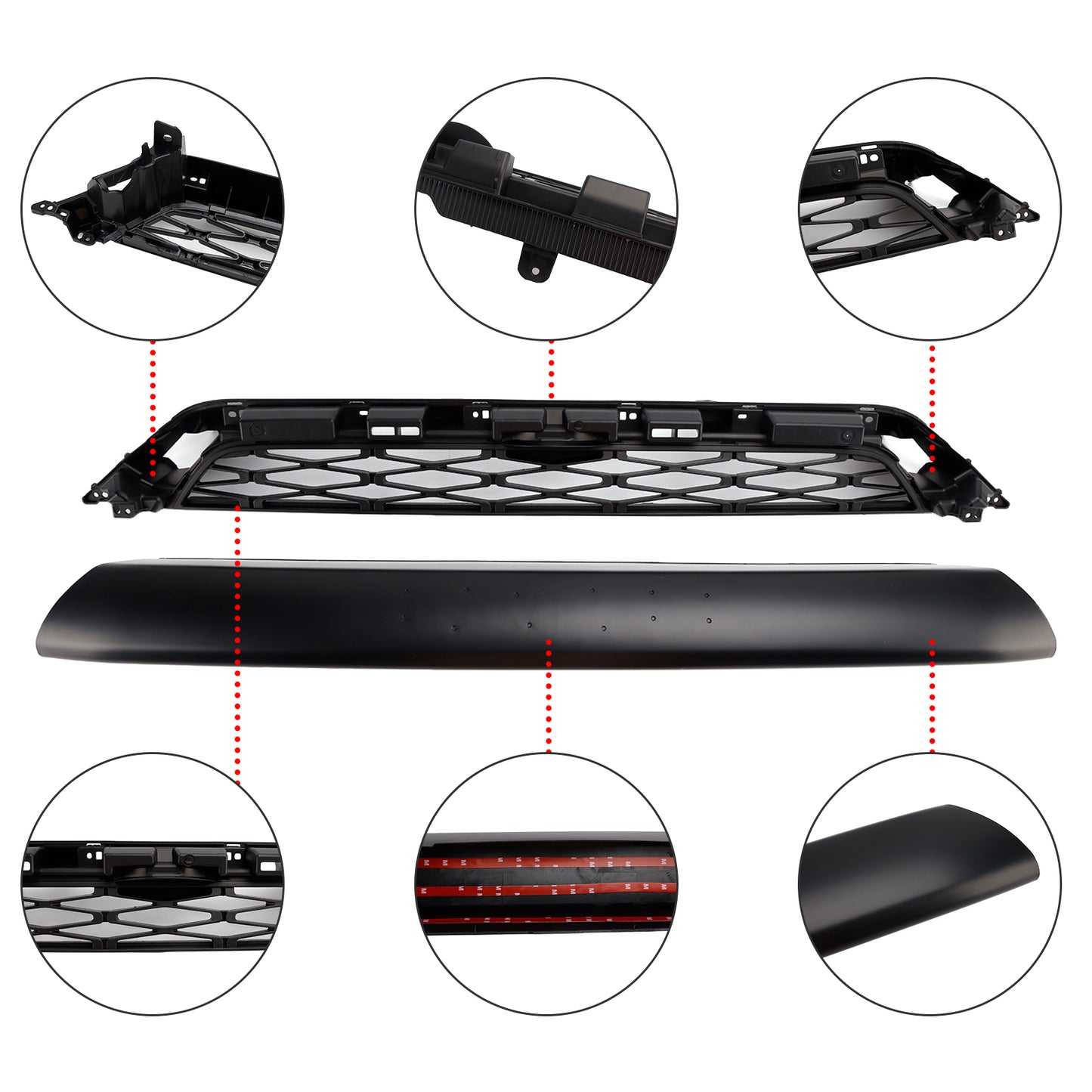 2pcs Front Bumper Grille Grill Per Toyota 4Runner TRD PRO 2014-2019 Black