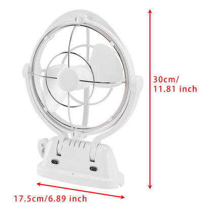 Ventola a basso consumo con rilevamento automatico 12V/24V per barche e camper, colore bianco
