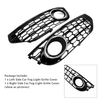 Griglia fendinebbia a nido d'ape per paraurti anteriore Audi A4 Allroad B8 2010-2015 cromata