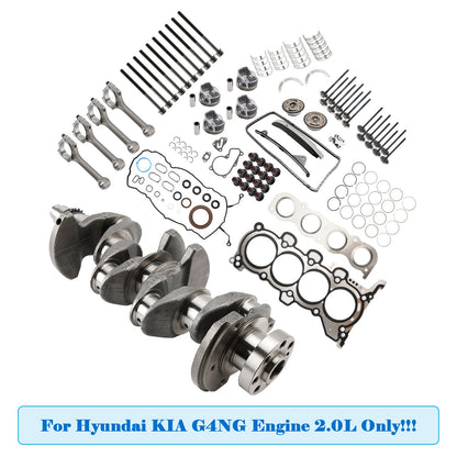 Kit di revisione e ricostruzione del motore Hyundai Kia G4NG 2.0L con fasatura delle bielle dell'albero motore
