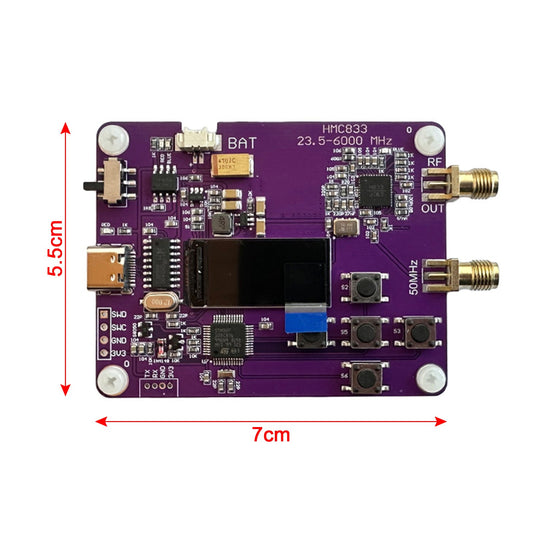 Generatore di segnale RF da 6 GHz, versione tastiera 23,5-6000 MHz, display OLED HMC833