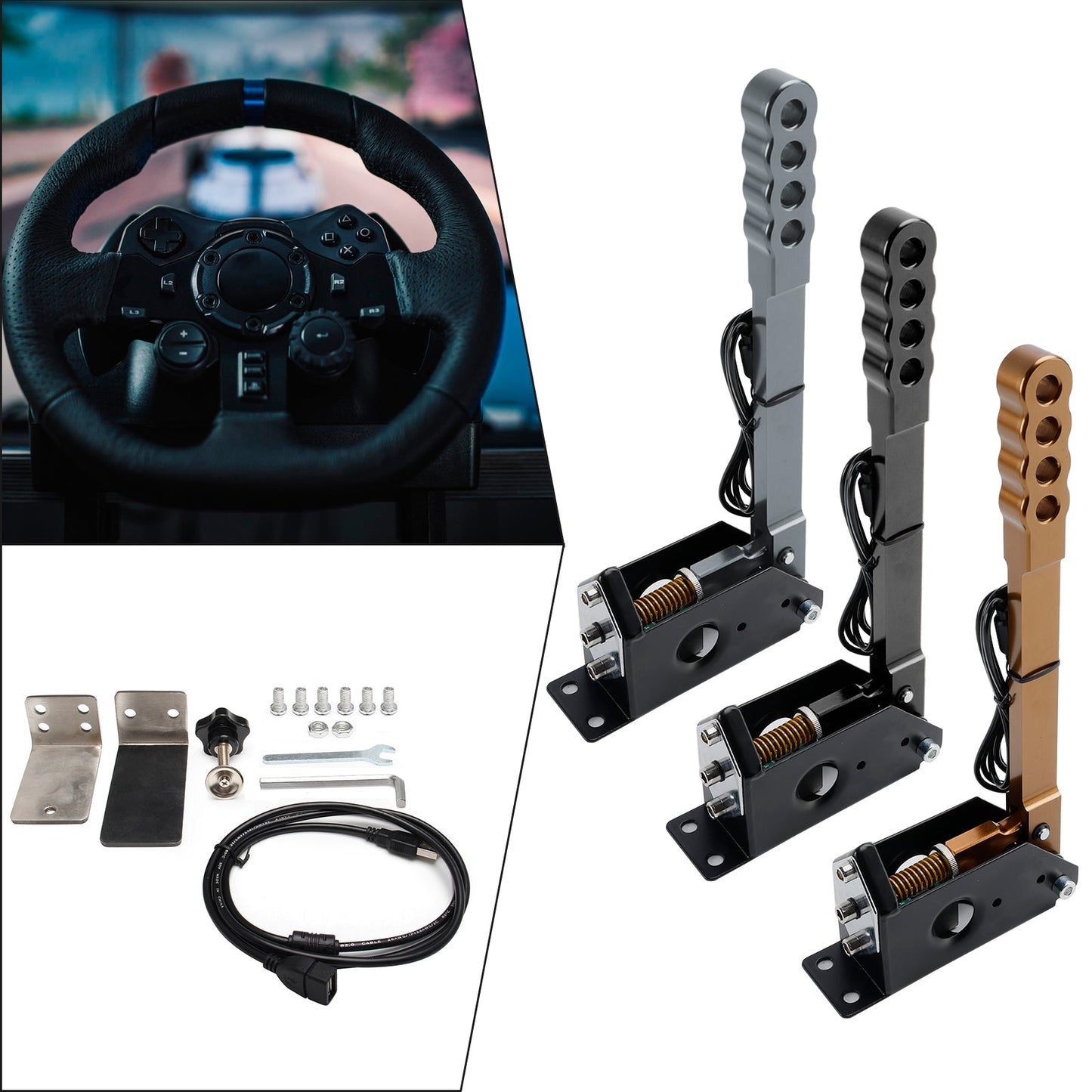 Freno a mano da corsa Sim USB per PC 14 bit con morsetto per Assetto per G27/G29/T300/T500