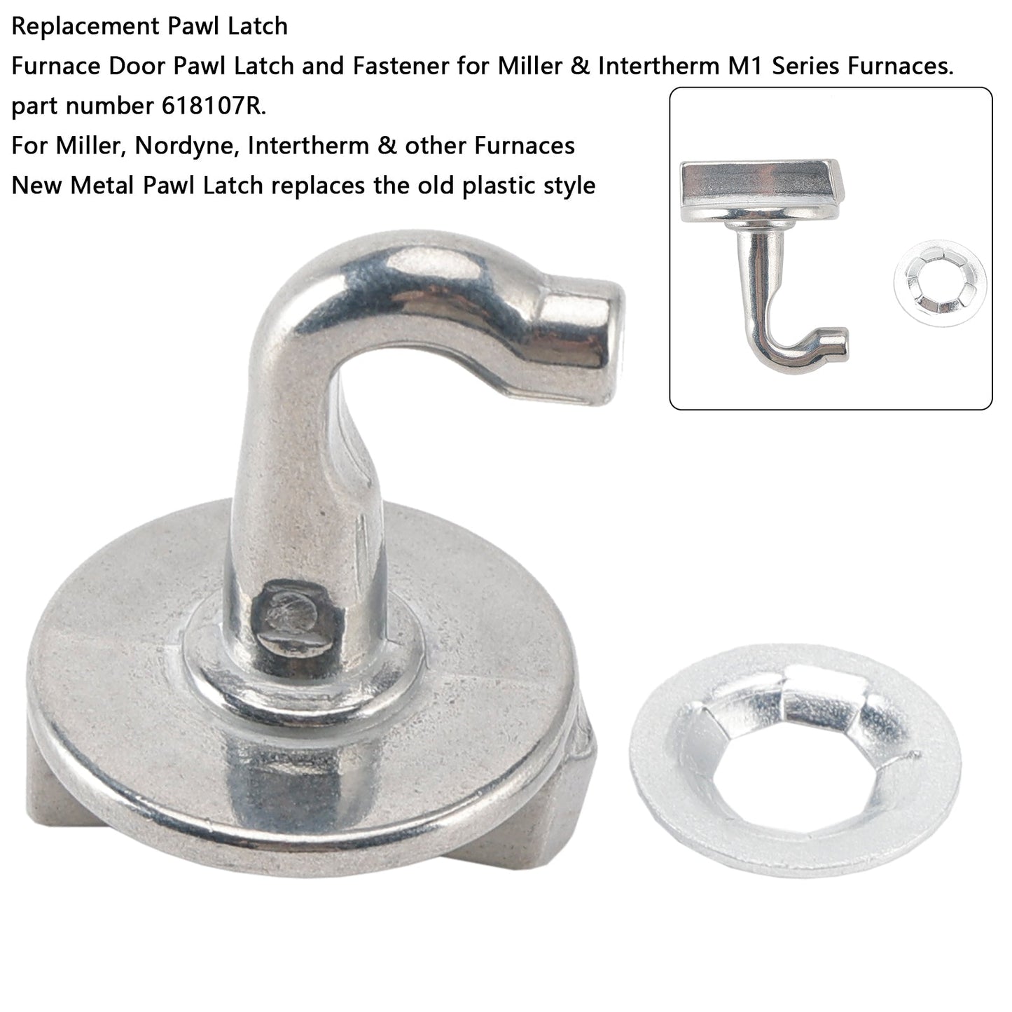 618107R Chiusura in metallo per porta forno a gas per Nordyne Nortek Intertherm Miller