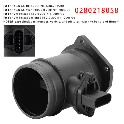 Sensore del flussometro di massa d'aria per Audi A4 B6 B7 A6 C5 VW Passat 3B 2.0L 0280218058