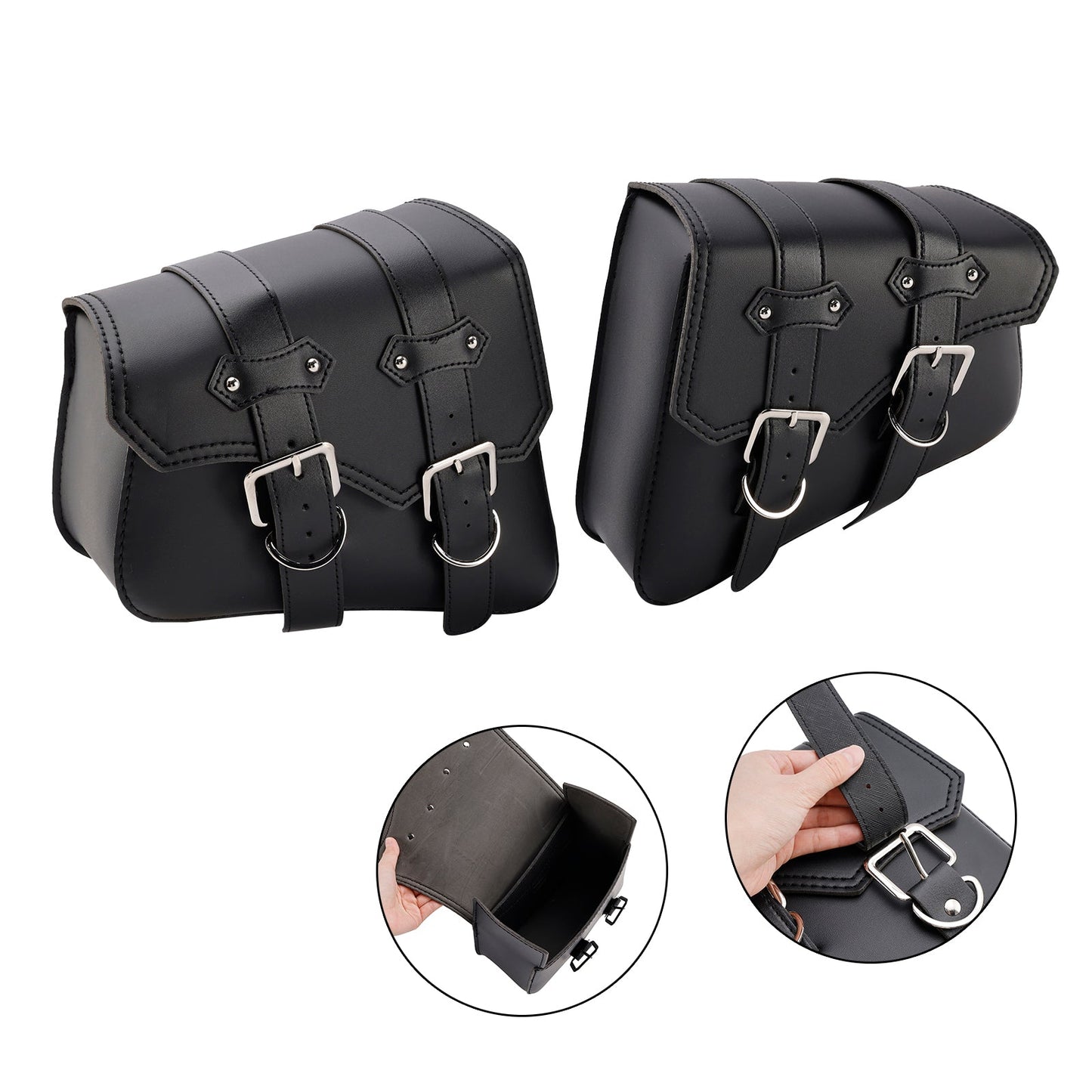 Borsa da sella laterale, borsa da sella, borsa portaoggetti nera 21L per moto