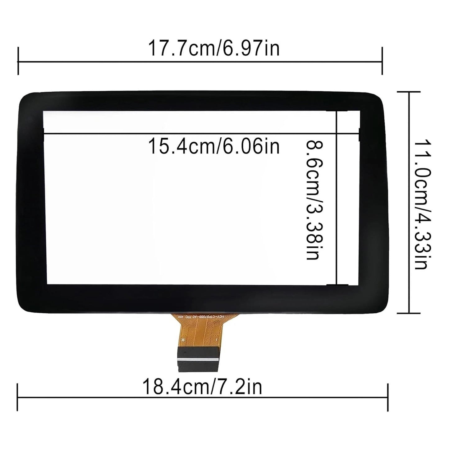 Display in vetro touchscreen da 7"" BHP1611J0D per display informativo Mazda 3 14-2016