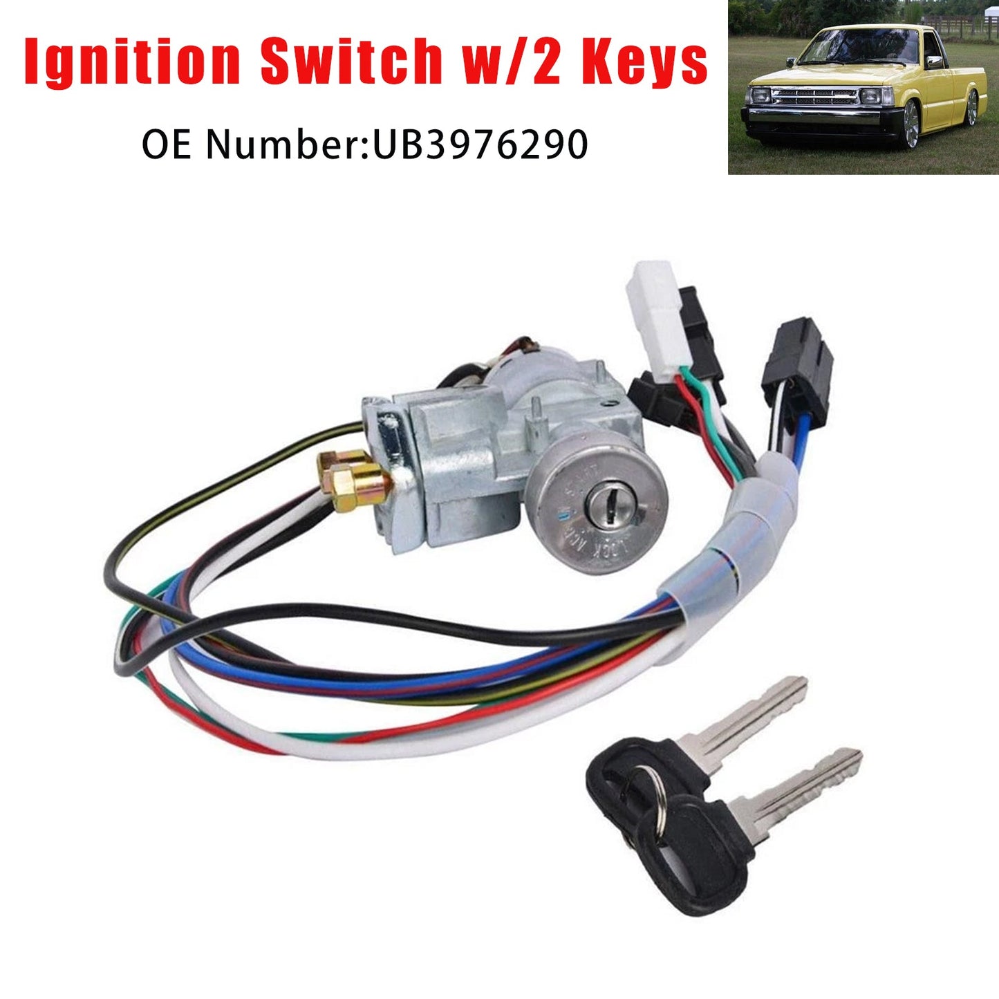 Interruttore di accensione con 2 chiavi UB3976290 per Mazda Pickup B2000 B2200 B2600 1986-1993