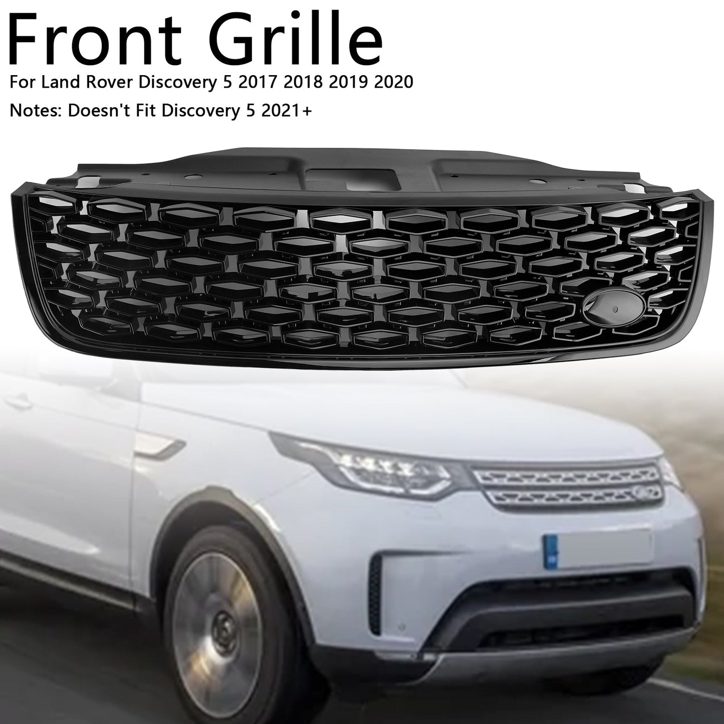 Griglia anteriore stile dinamico Land Rover Discovery 5 L462 2017-2020 nera