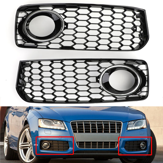 RS5 Style Honeycomb Fog Light Grille Grill Per Audi A5 S-Line/S5 B8 2008-2012