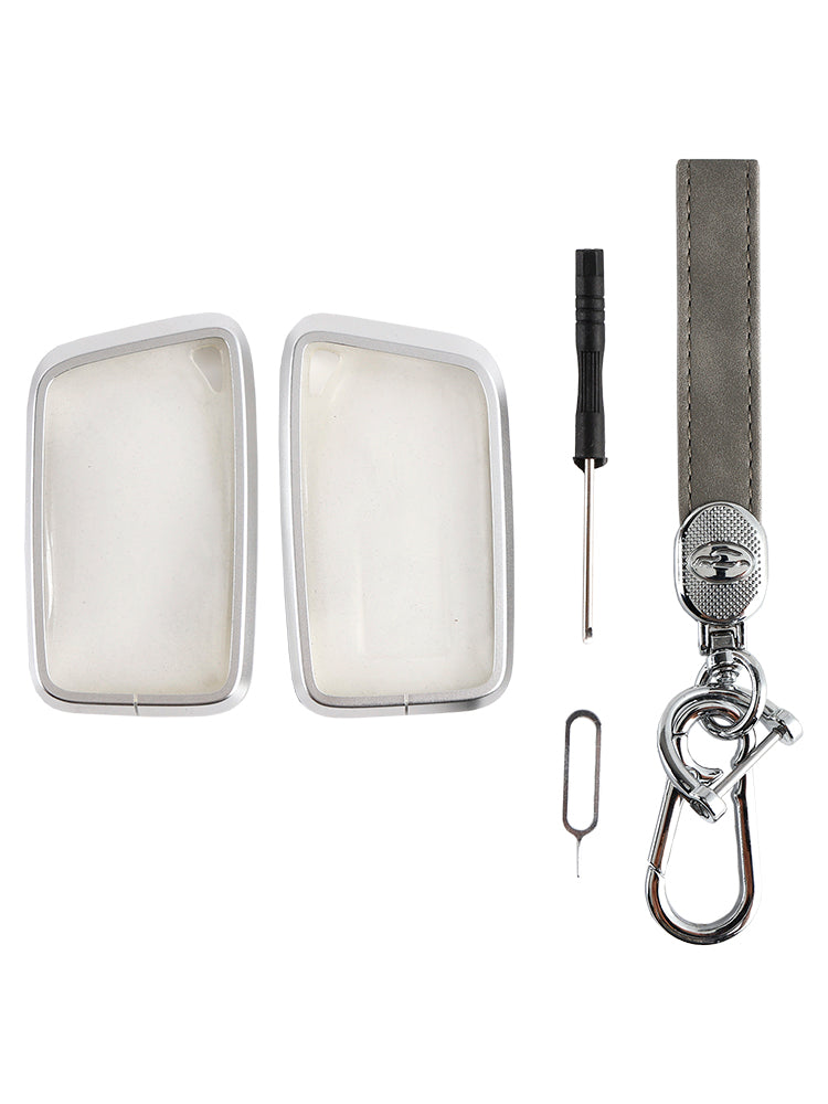 Custodia in lega di alluminio TPU con pellicola morbida grigia per chiave auto Lexus IS GS ES RX