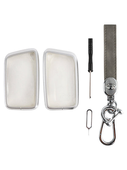 Custodia in lega di alluminio TPU con pellicola morbida grigia per chiave auto Lexus IS GS ES RX