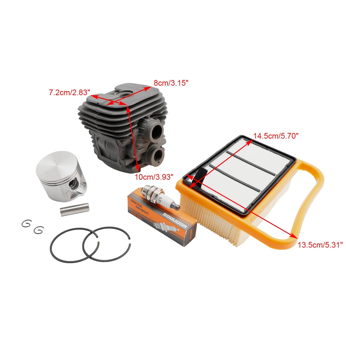 Kit di manutenzione cilindro pistone Stihl TS410 TS420 con filtro aria 4238 020 1202
