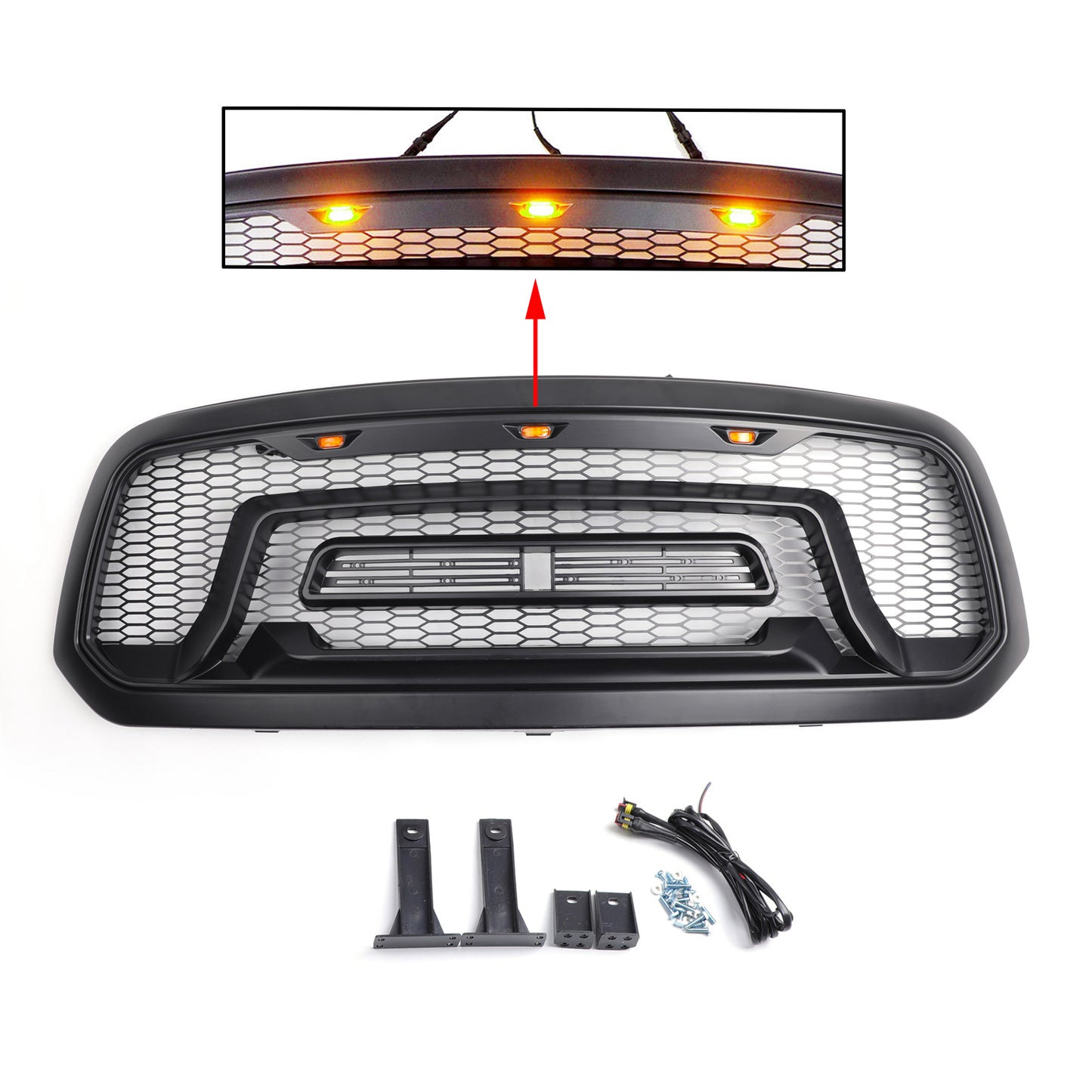 Ram 1500 2013-2018 Griglia ABS Nido d'Ape Paraurti Griglia Rebel Style BLK Generico