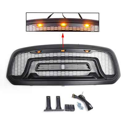 Dodge Ram 1500 | 2013-2018 | Griglia nera opaca | Lettera RAM + luci LED ambra