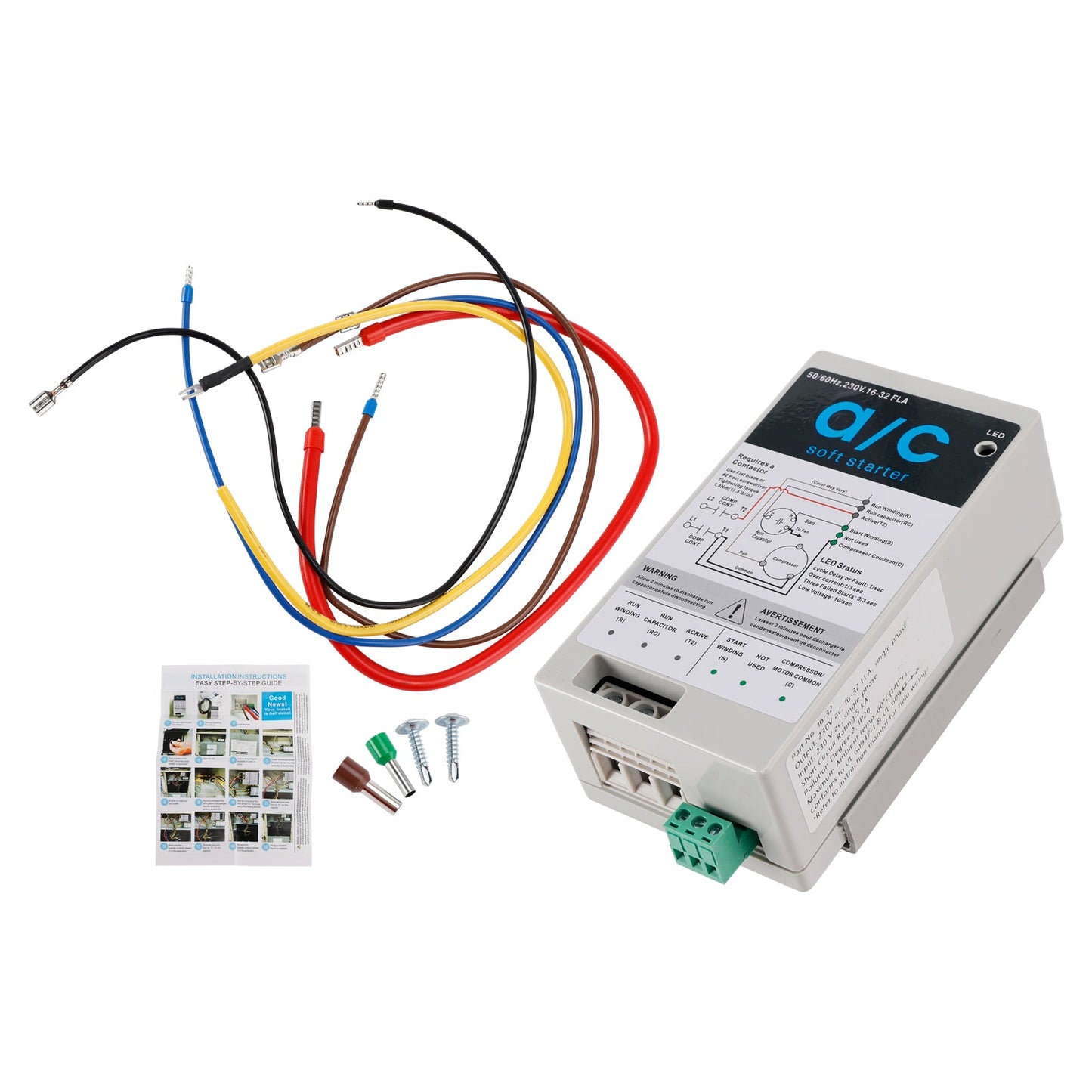 Avviatore graduale CA con protezione inversa del motore (16-32 A + kit di installazione)