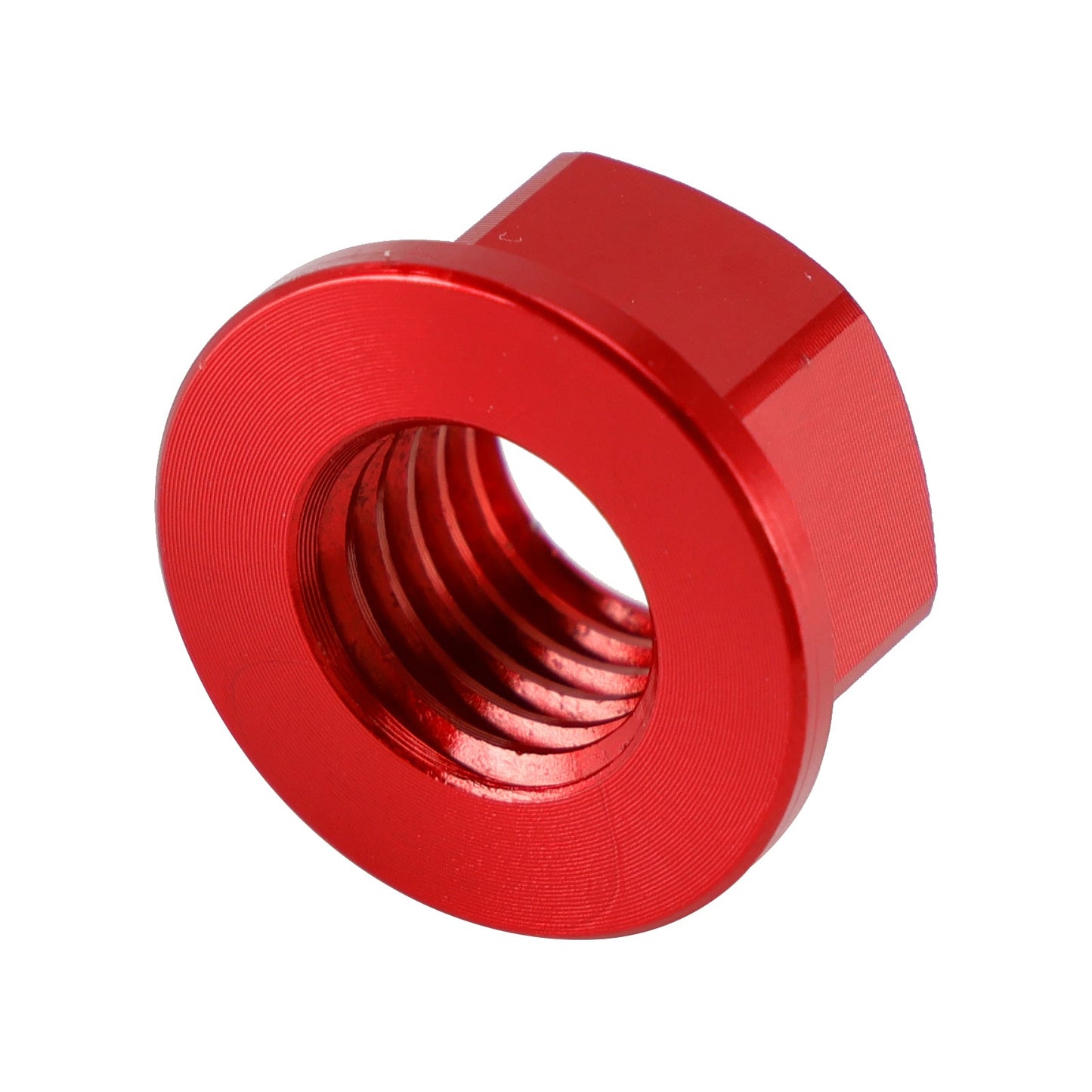 Confezione da 6 dadi flangiati per pignone posteriore in alluminio M10X1,5 mm rossi per moto