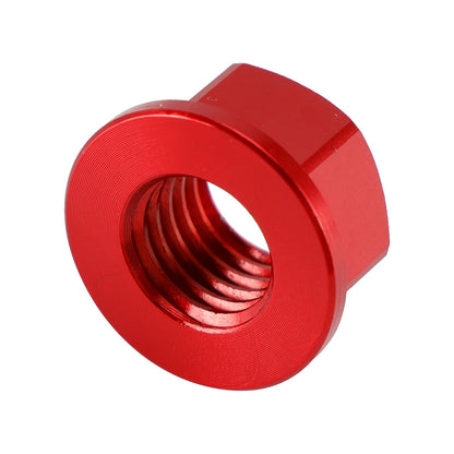 Confezione da 6 dadi flangiati per pignone posteriore in alluminio M10X1,5 mm rossi per moto