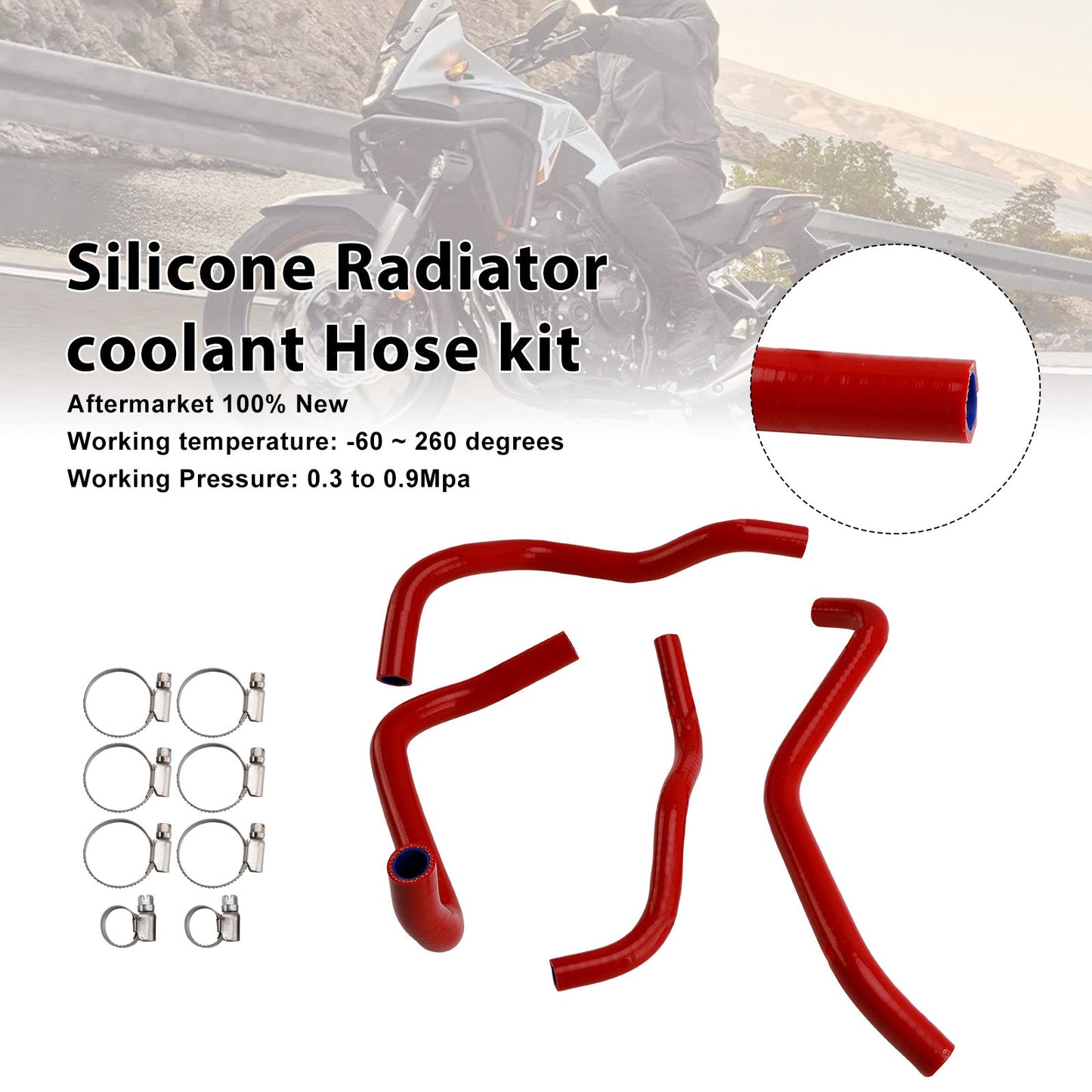 Tubo flessibile in silicone per il liquido di raffreddamento del radiatore di Honda NX400 NX500 (2024-2025)