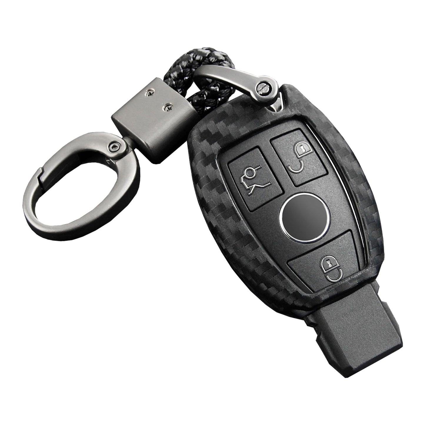 Custodia in silicone e pelle per chiave auto con fibbia per Mercedes-Benz