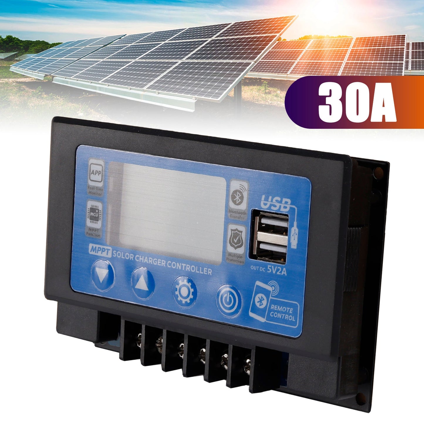 Regolatore solare MPPT dedicato con accumulo di energia Snap-On integrato da 30/60 A, Bluetooth
