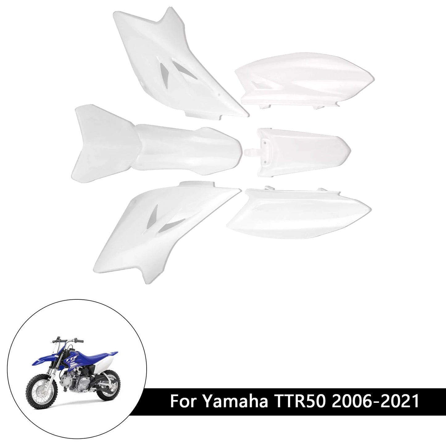 Kit plastiche per carrozzeria Yamaha TTR50 2006-2021, carenatura parafango anteriore e posteriore
