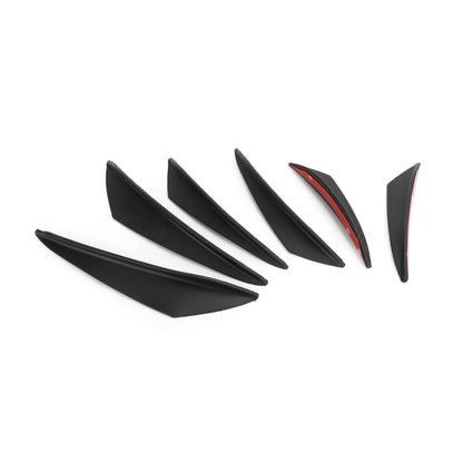 6pcs Universal Gloss Black Car/Auto Paraurti anteriore Pinne Spoiler Canards Refit