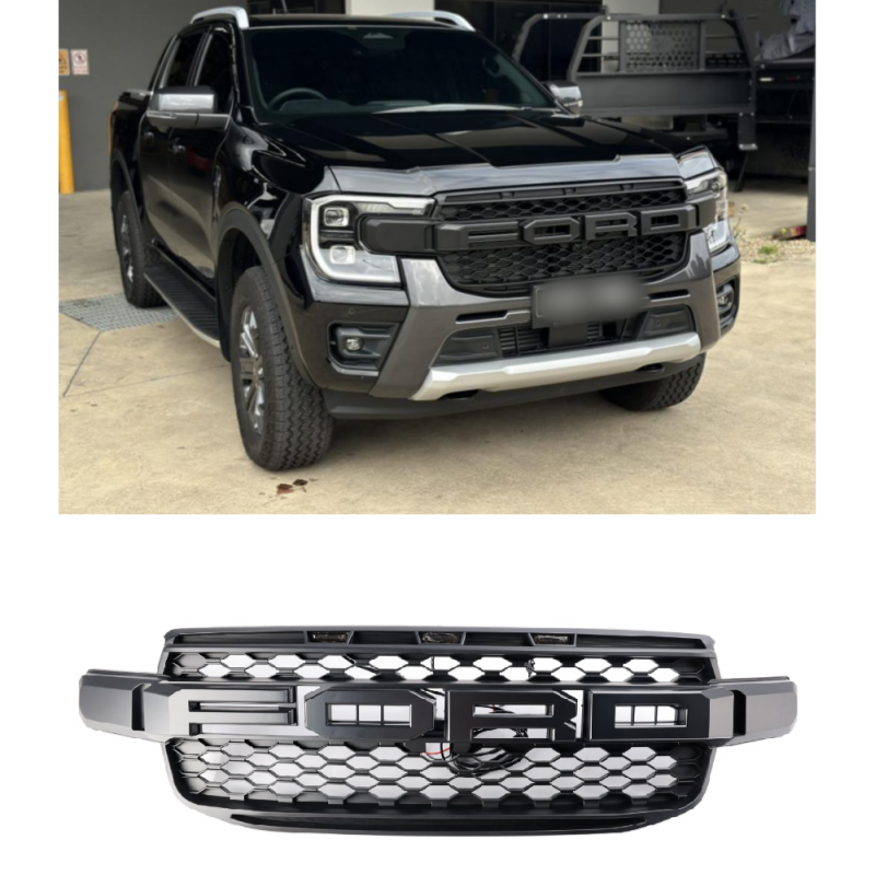 Griglia paraurti anteriore nera con luce LED bianca per Ford Ranger Everest Next Gen T9 2023-2024