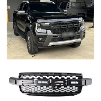 Griglia paraurti anteriore nera con luce LED bianca per Ford Ranger Everest Next Gen T9 2023-2024