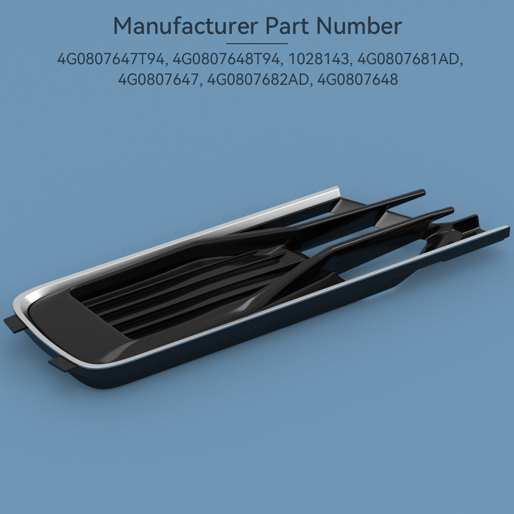 Audi A6 C7 2014-2018 2 pezzi griglia di copertura fendinebbia paraurti anteriore nera cromata