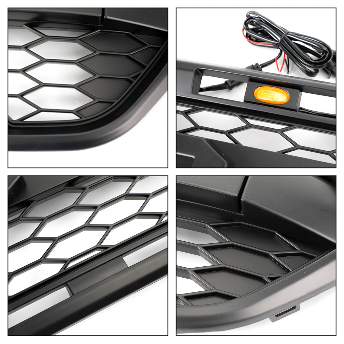 2018-2023 nera Griglia paraurti anteriore per Ford Transit Custom Trail con 3 LED 2467234