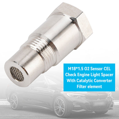 Distanziale spia motore controllo sensore O2 M18*1.5 con elemento filtrante convertitore catalitico