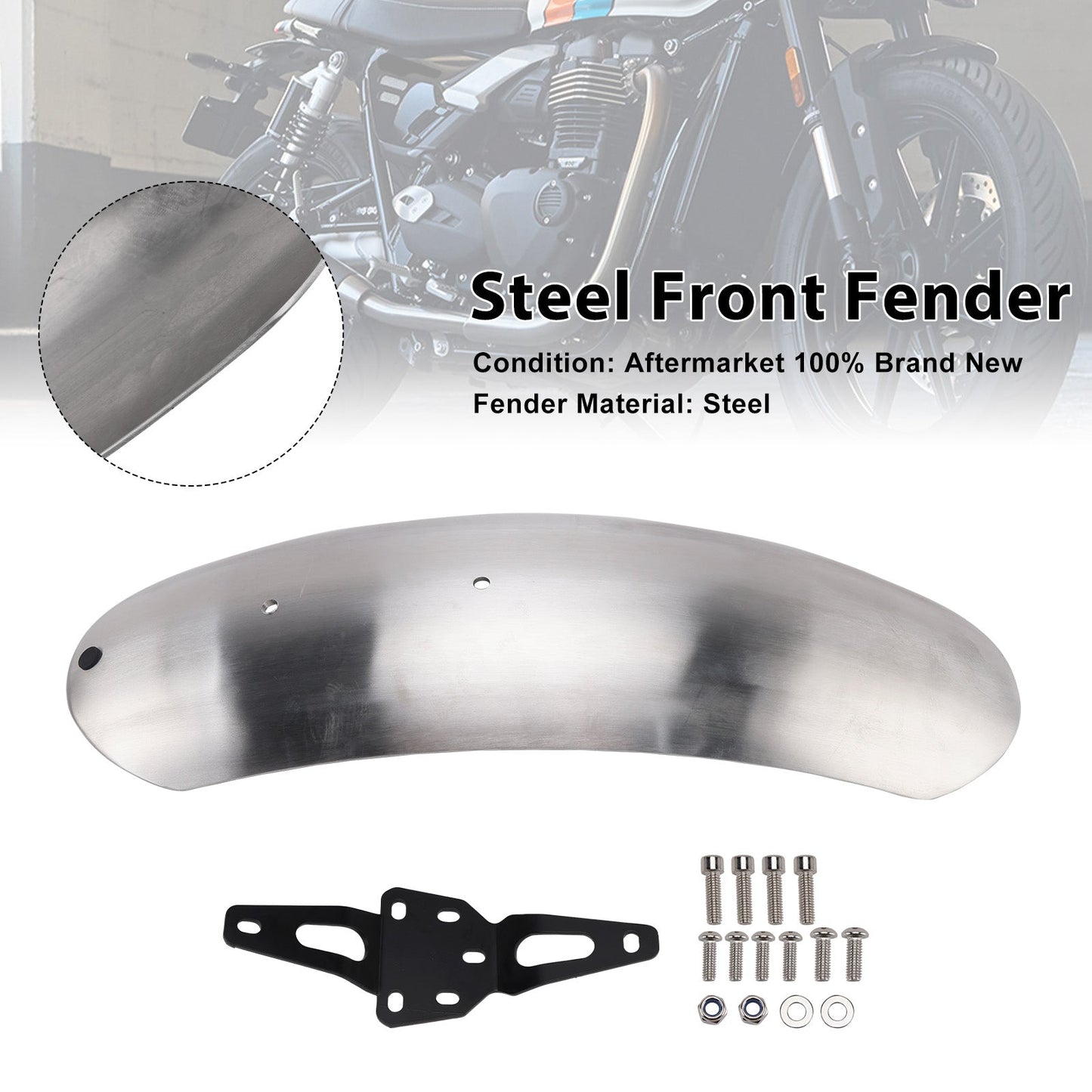 Parafango anteriore in acciaio per Street Scrambler 900 Speed Twin 900