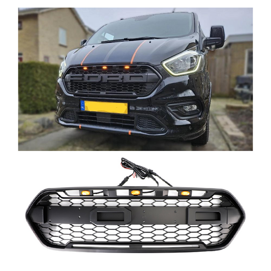 Per Ford Transit Custom Trail 2018 2019 2020 2021 2022 2023 Griglia del paraurti anteriore stile Raptor Nero